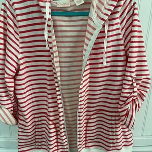 Coral and White Striped Jacket